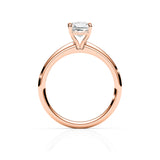 KAYLA | Classic Solitaire Emerald Cut Diamond Ring in Rose Gold