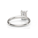 KAYLA | Classic Solitaire Emerald Cut Diamond Ring in White Gold