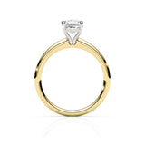 KAYLA | Classic Solitaire Emerald Cut Diamond Ring in Yellow & White Gold