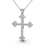LENA diamond cross pendant in white gold, 0.35ct total weight, back view