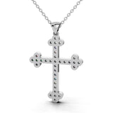 LENA diamond cross pendant in white gold, 0.35ct total weight, back view
