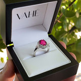 Tourmaline and White Diamond Ring in 18ct White Gold