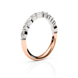 LILY | Marquise & Round Diamond Ring in Rose & White Gold (0.34ct tw.)