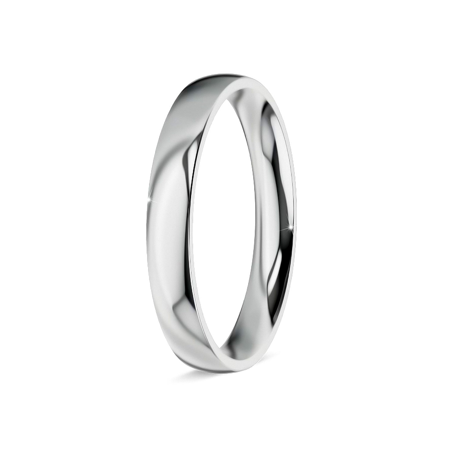 LILY | Classic Quarter Domed Ring in White Gold