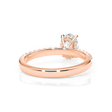 LUNA | Hidden Halo Oval Shape Diamond Ring in Rose Gold