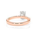 LUNA | Hidden Halo Oval Shape Diamond Ring in Rose & White Gold