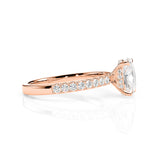 LUNA | Hidden Halo Oval Shape Diamond Ring in Rose Gold