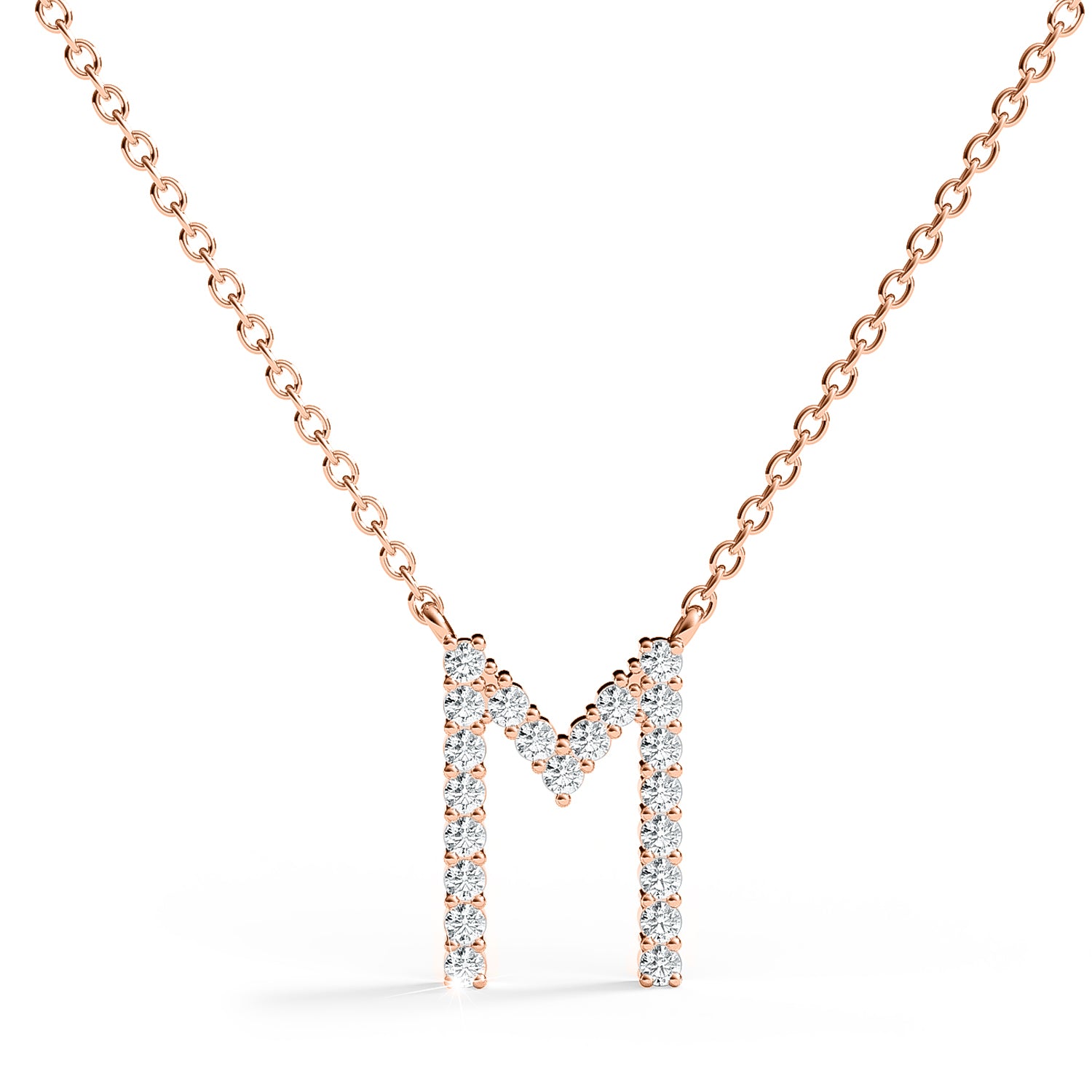 PENELOPE | Diamond Letter Pendant in 9ct Rose Gold (A-Z)