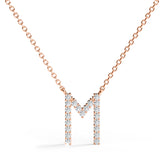 PENELOPE | Diamond Letter Pendant in 9ct Rose Gold (A-Z)
