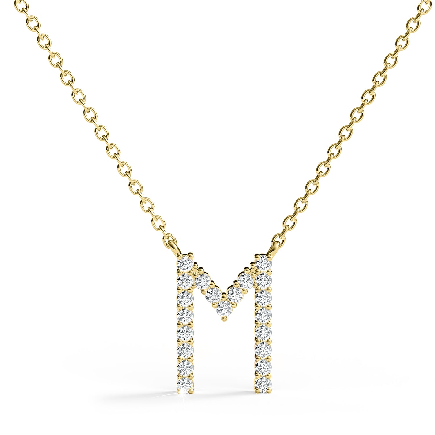PENELOPE | Diamond Letter Pendant in 9ct Yellow Gold (A-Z)