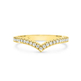 MADISON | Zarter V-förmiger Diamantring mit geteiltem Diamanten in 18 Karat Gelbgold (0,29 Karat tw.)