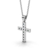 MARY diamond cross pendant in white gold, 0.20ct total weight, back view