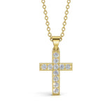 MARY diamond cross pendant in yellow gold, 0.20ct total weight, front view