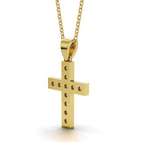 MARY diamond cross pendant in yellow gold, 0.40ct total weight, back view