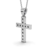 MARY diamond cross pendant in white gold, 0.60ct total weight, back view
