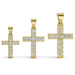 MARY diamond cross pendants in yellow gold, all three sizes together: 0.20ct, 0.40ct and 0.60ct total weight
