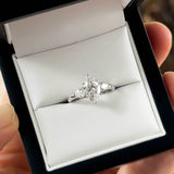 Marquise and Pear Three Stone Ring in 18ct White Gold