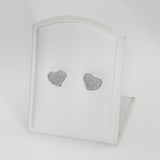 Micro Pavè Heart Shape Stud Earrings in 18ct White Gold