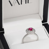 Mozambique Ruby and White Diamond Ring in 18ct White Gold