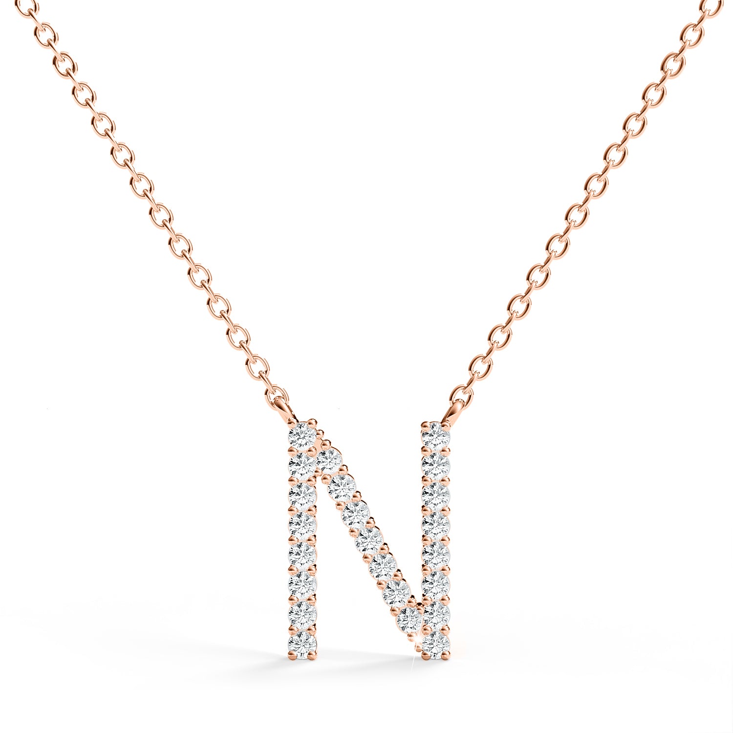 PENELOPE | Diamond Letter Pendant in 9ct Rose Gold (A-Z)