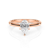 NOVA | Cathedral Solitaire Pear Shape Diamond Ring in Rose Gold