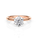 FLEUR | Tulip Solitaire Round Brilliant Diamond Ring in Rose & White Gold