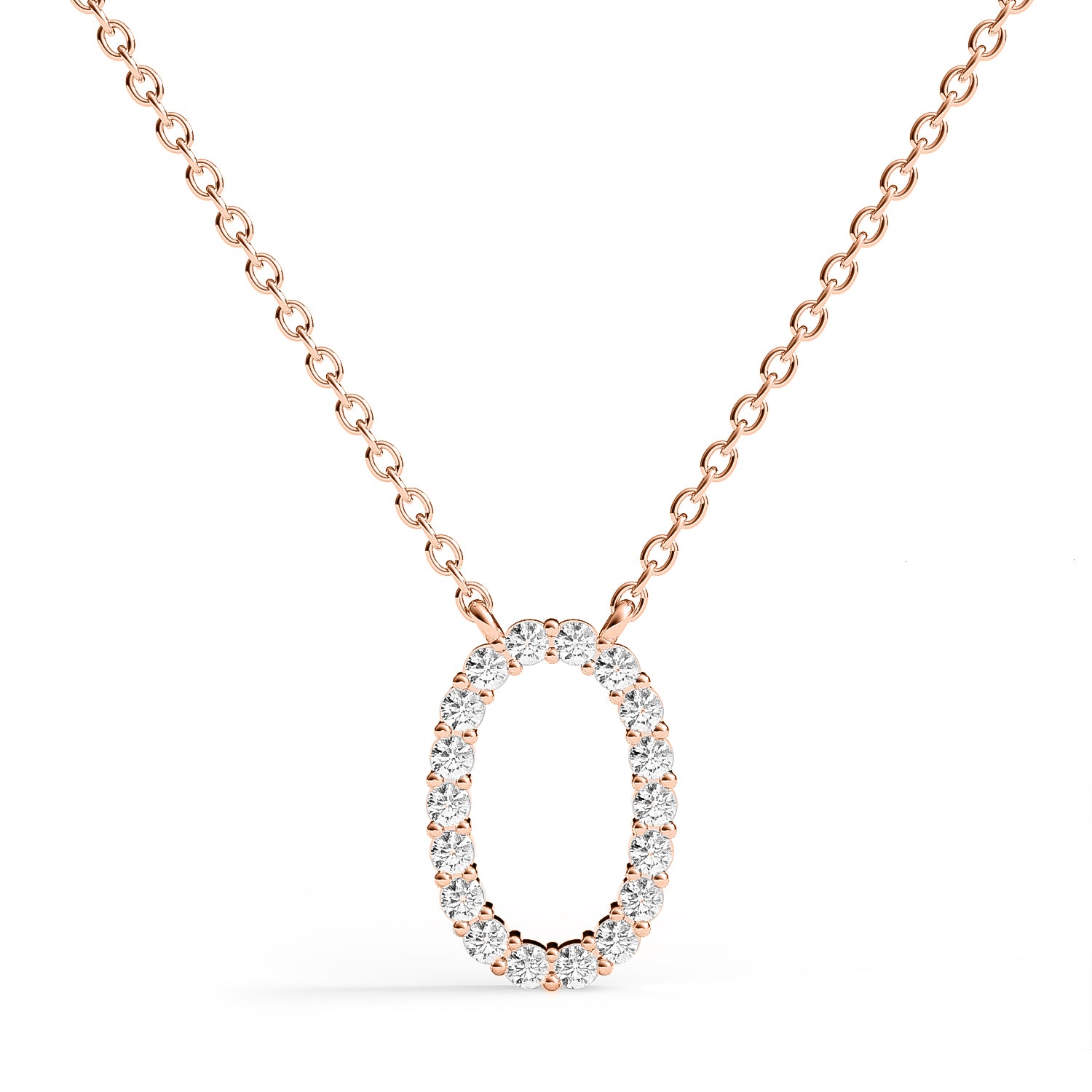 PENELOPE | Diamond Letter Pendant in 9ct Rose Gold (A-Z)