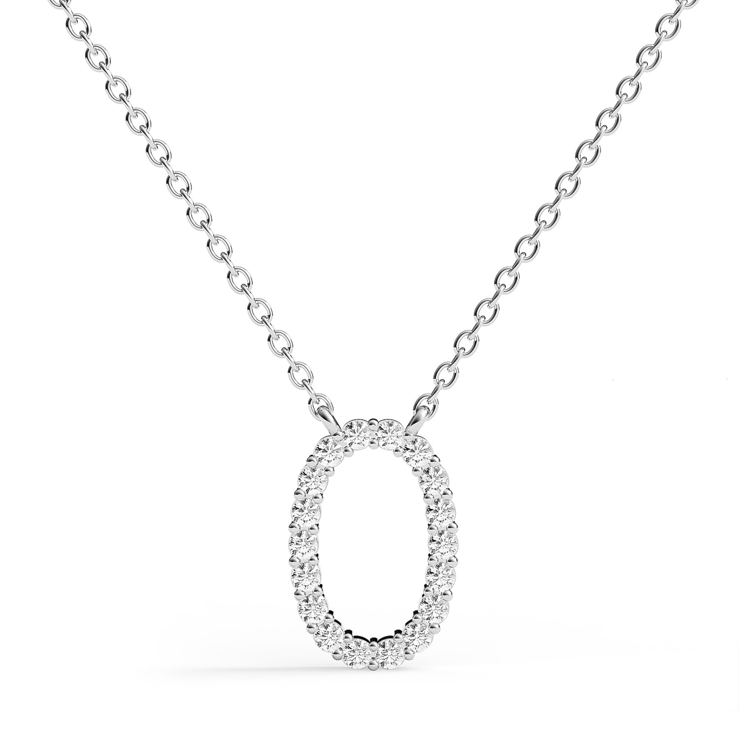 PENELOPE | Diamond Letter Pendant in 9ct White Gold (A-Z)