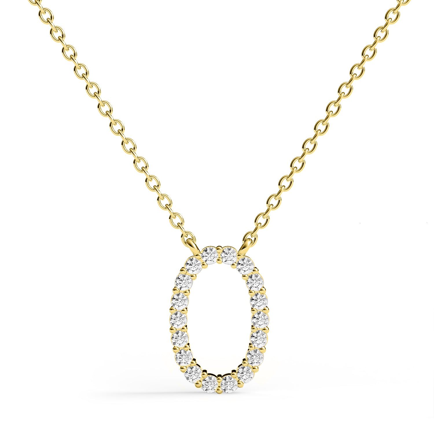 PENELOPE | Diamond Letter Pendant in 9ct Yellow Gold (A-Z)