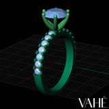 OLIVIA | Six Claw Round Brilliant Diamond Ring in 18ct Yellow & White Gold