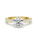 OLIVIA | Six Claw Round Brilliant Diamond Ring in 18ct Yellow & White Gold