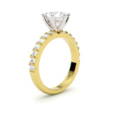 OLIVIA | Six Claw Round Brilliant Diamond Ring in 18ct Yellow & White Gold