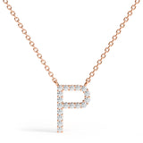 PENELOPE | Diamond Letter Pendant in 9ct Rose Gold (A-Z)