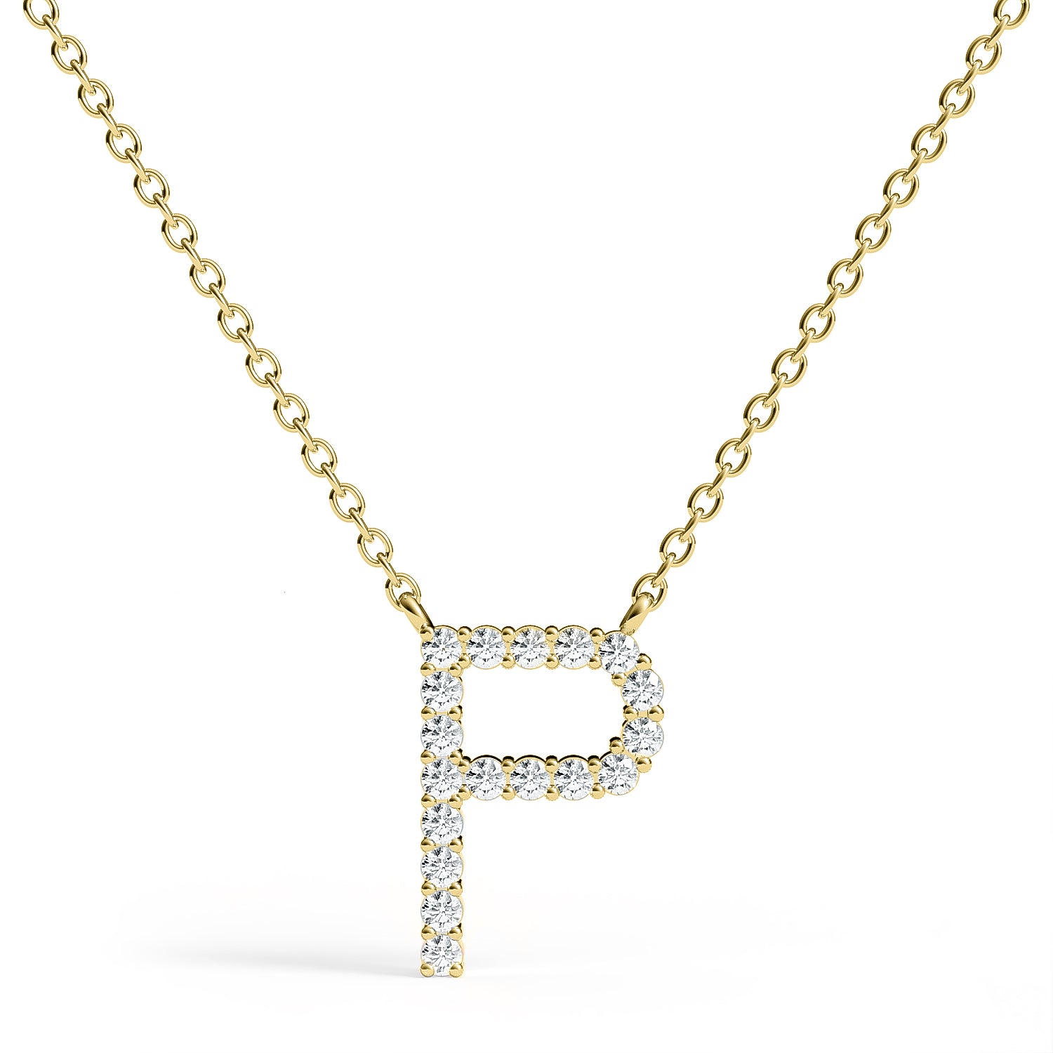 PENELOPE | Diamond Letter Pendant in 9ct Yellow Gold (A-Z)