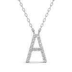 PENELOPE diamond initial pendant, letter A, white gold