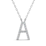 PENELOPE diamond initial pendant, letter A, white gold