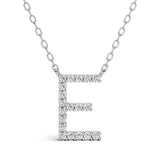 PENELOPE diamond initial pendant, letter E, white gold