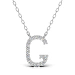 PENELOPE diamond initial pendant, letter G, white gold