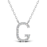 PENELOPE diamond initial pendant, letter G, white gold