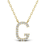 PENELOPE diamond initial pendant, letter G, yellow gold