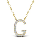 PENELOPE diamond initial pendant, letter G, yellow gold