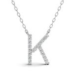 PENELOPE diamond initial pendant, letter K, white gold