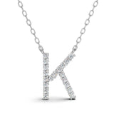 PENELOPE diamond initial pendant, letter K, white gold