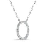 PENELOPE diamond initial pendant, letter O, white gold
