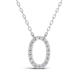 PENELOPE diamond initial pendant, letter O, white gold