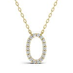 PENELOPE diamond initial pendant, letter O, yellow gold