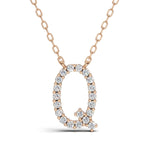 PENELOPE diamond initial pendant, letter Q, rose gold