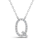 PENELOPE diamond initial pendant, letter Q, white gold