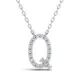 PENELOPE diamond initial pendant, letter Q, white gold