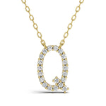 PENELOPE diamond initial pendant, letter Q, yellow gold